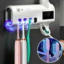Suporte Dipenser Com Esterilizador UV Porta Escova e Pasta de Dente
