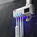 Suporte Dipenser Com Esterilizador UV Porta Escova e Pasta de Dente