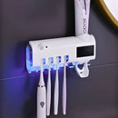 Suporte Dipenser Com Esterilizador UV Porta Escova e Pasta de Dente