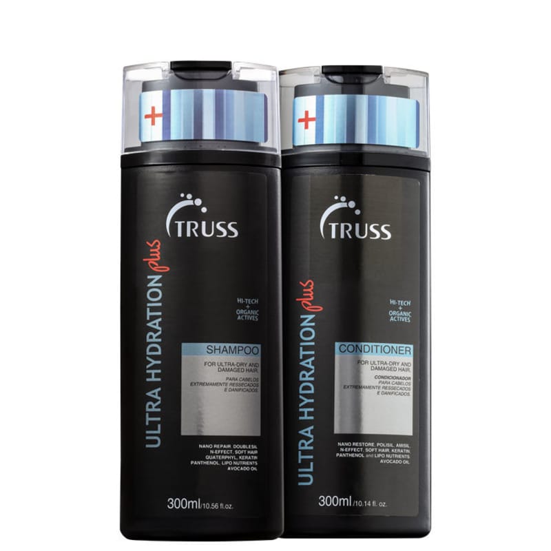 Kit Truss Ultra Hydration Plus Shampoo e Condicionador 300ml Hidratação Profunda para Cabelos Danificados