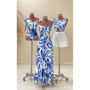Vestido Longo Camila Estampa Grécia em Fluity Decote nas Costas Elegante e Confortável